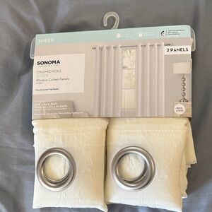 Sonoma Crushed Voile Sheer Curtains - Cream